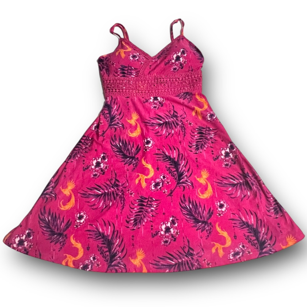 Mudd Hot Pink Floral Spaghetti Strap Sundress w/Removable Padded Bra Cups,XS,NWT